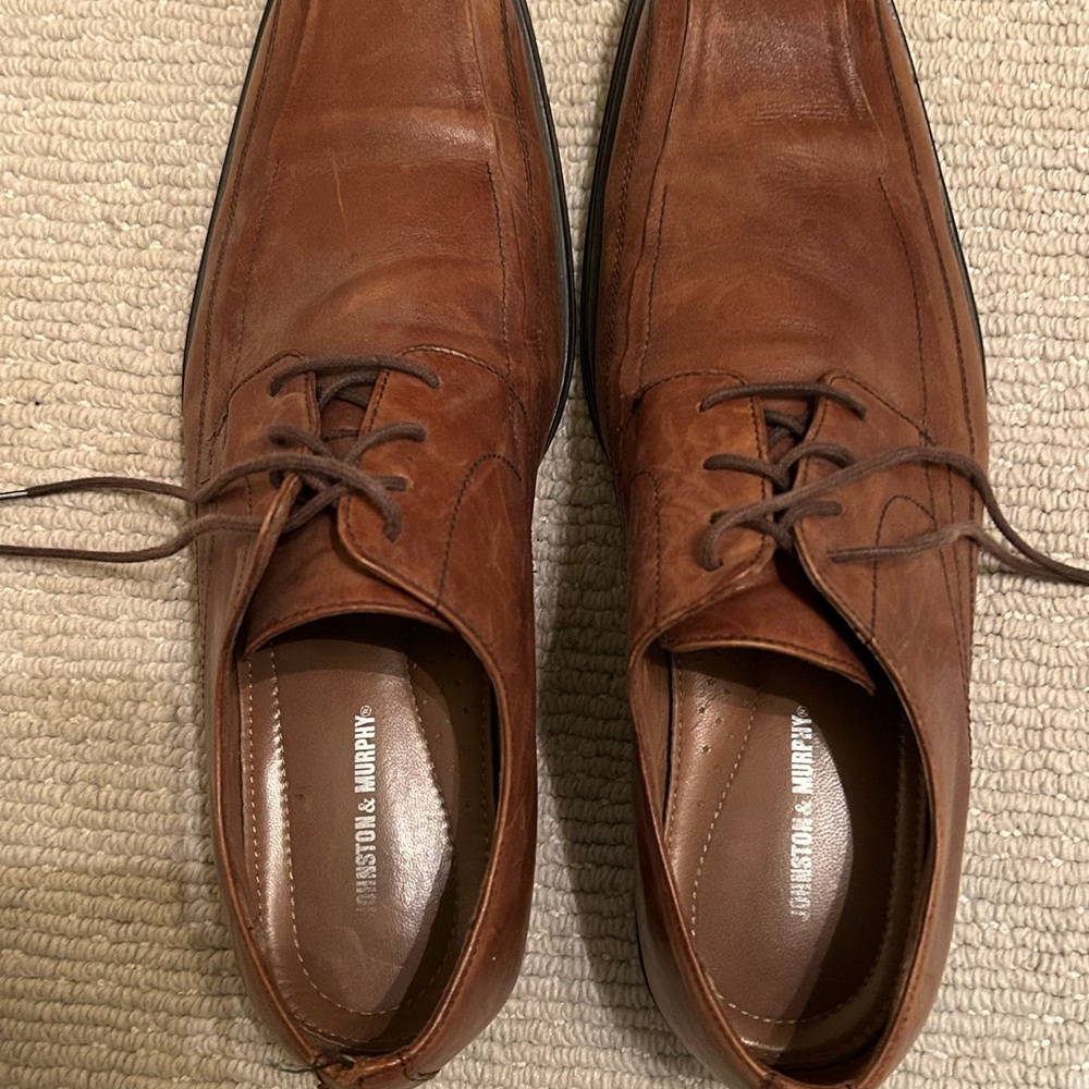 Johnston & Murphy Men's Tan Leather Oxfords